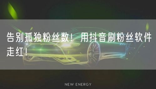 告别孤独粉丝数！用抖音刷粉丝软件走红！