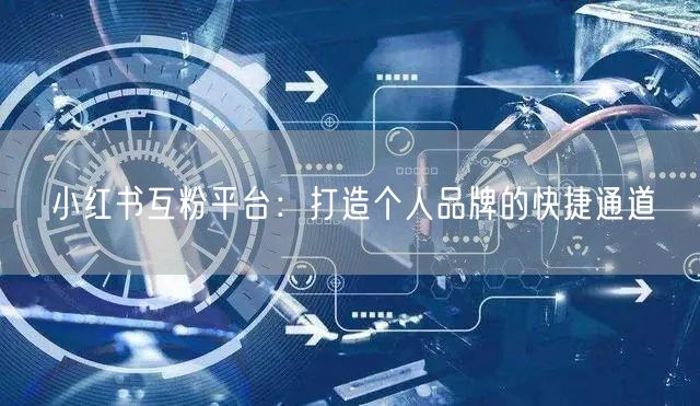 小红书互粉平台：打造个人品牌的快捷通道